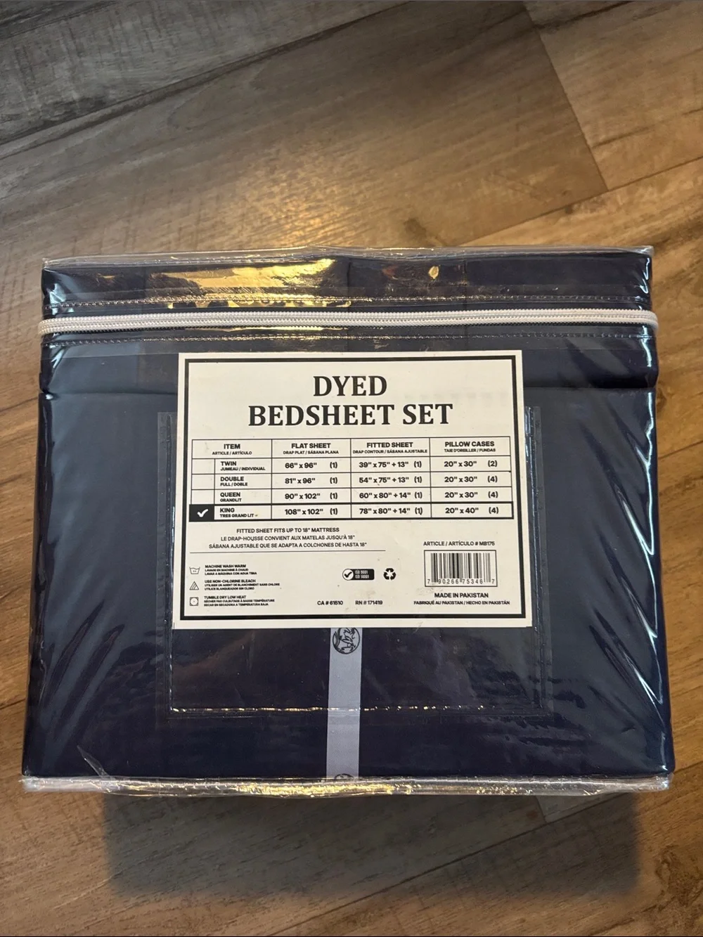 King 6-Piece Dyed Bedsheet Set - Navy